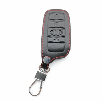 Новые Стили Кожаный Чехол Для Ключей Автомобиля Toyota fortuner prado camry rav4 highlander crown с 5 Кнопками Smart Key Protector Case