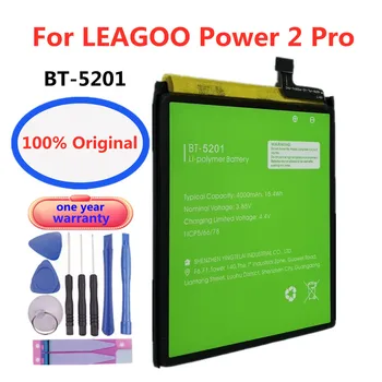 Новый 100% оригинальный аккумулятор BT5201 емкостью 4000 мАч для запасных частей смартфона LEAGOO Power 2 Pro Power2 Pro BT-5201 Batterie Bateria