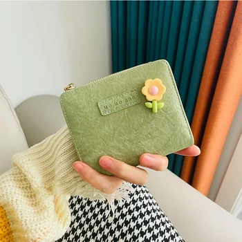 Новый дизайн, маленькая женская сумочка с милым сердечком японской девушки, сумка для нескольких карт, зеленая сумка для кошельков с зажимом для денег