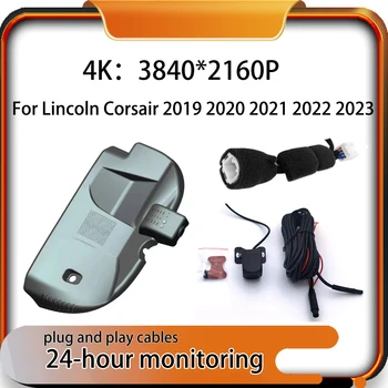 Новый Подключаемый и Воспроизводимый Автомобильный Видеорегистратор Dash Cam Recorder Wi-Fi GPS 4K 2160P Для Lincoln Corsair 2019 2020 2021 2022 2023
