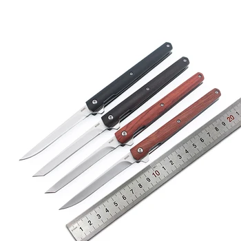 Нож в наружных ножнах из дерева и кожи, тактический нож для выживания в кемпинге, карманные ножи для самообороны, Инструменты M390, Складная охотничья ручка