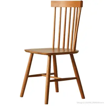Обеденные стулья из массива дерева с дугообразной спинкой Офисное кресло Мебель для кабинета и столовой Широкая поверхность для сидения Деликатное прикосновение