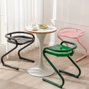 Обеденный стул Nordic Simple Среднеантичного Кремового Цвета Обеденный Стул Для Небольшой Квартиры, Кафе без Подлокотника, Мебель для дома