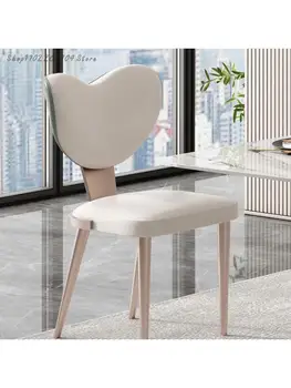 Обеденный стул для ресторана в дизайнерском стиле, Легкий, роскошный, высококачественный, Ins Wind Chair, Современный Простой бытовой Обеденный стул из итальянской кожи