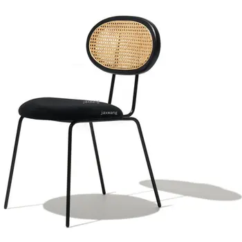 Обеденный стул из ротанга в скандинавском стиле Минималистичный Домашний Кухонный стул с креативной спинкой Дизайнерские обеденные стулья для ресторана в стиле ретро TG D