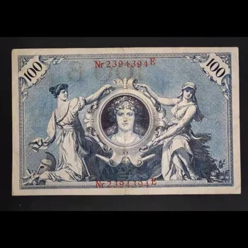 Оригинальная банкнота в евро Германия 1908 года для коллекции, Бумажная монета в 100 марок ЕС, Редкий антикварный сувенир, Подарочный билет, заготовка