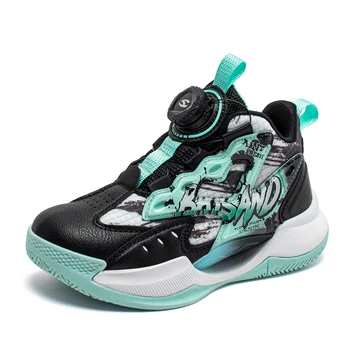 Осенние детские кроссовки для бега, нескользящие уличные кроссовки для девочек, Детская кожаная спортивная обувь для баскетбола 31-40