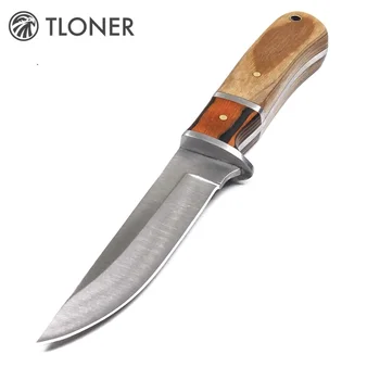 Охотничий нож с фиксированным лезвием большого размера с ножнами для кемпинга, Маленькие прямые ножи, открытый тактический нож для выживания, инструмент самообороны