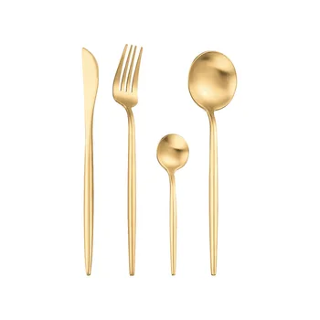 Подарочный набор посуды с золотой ложкой из нержавеющей стали, набор для обеденного стола в стиле Вестерн, наборы ножей, вилок и ложек