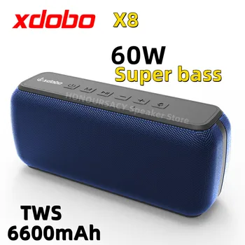 Портативный Сабвуфер XDOBO X8 Bluetooth 5.0 с Глубокими Басами мощностью 60 Вт и Водонепроницаемым Динамиком Объемного Звучания IPX5 360 ° на Открытом Воздухе Для Вечеринок