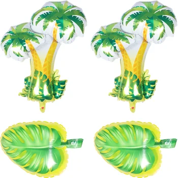 Принадлежности для вечеринок из кокосовой алюминиевой пленки с воздушными шарами, Гавайские арки, Украшения из тропической фольги
