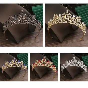 Принцесса Хрустальные диадемы и короны Оголовье для девочек Выпускной Корона для новобрачных Аксессуары для свадебной вечеринки Украшения для волос