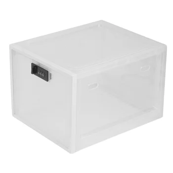 Прозрачный ящик для хранения продуктов в холодильнике с замком паролем, Коробка для лекарств, Мобильный телефон, планшет, Коробка для пароля A