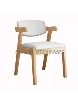 Простой компьютерный стул из массива дерева, Домашний письменный стул, Студенческий письменный стул, Скандинавский Обеденный стул для маленькой квартиры, Туалетный столик для спальни