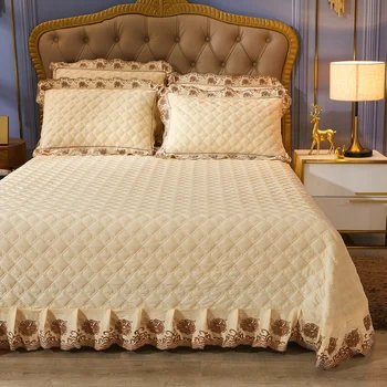 Роскошное покрывало на кровать, Свадебная простыня, Покрывало с вышивкой, ткань для одеяла, Юбка для кровати размера 