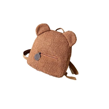 Рюкзаки с медведем, Мини-рюкзаки для детей, Детские Дорожные сумки для покупок, Регулируемый ремень, Женская сумка на плечо из овечьего флиса Для мальчиков и девочек