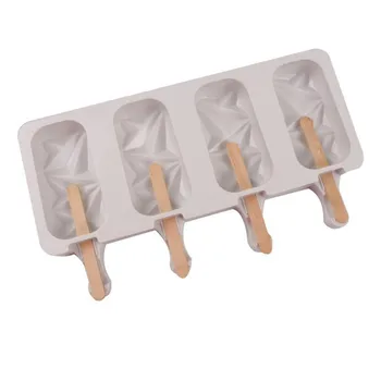 Силиконовая форма для мороженого с 4 отверстиями, инструмент для приготовления эскимо своими руками, форма для эскимо, креативные кухонные принадлежности, антипригарный противень для выпечки