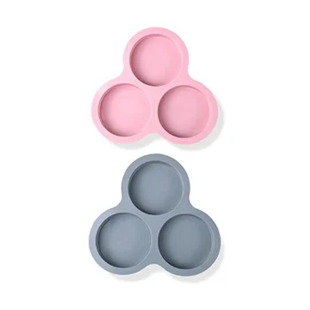 Силиконовая форма для яиц многоразового использования, форма для выпечки с антипригарным покрытием, силиконовые формы для маффинов с 3 полостями, 2 шт.