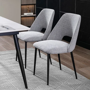 Скандинавские обеденные стулья для отдыха, минималистичные обеденные стулья с подушками для гостиной, Металлическая Роскошная мебель для дома Sillas для макияжа WZ50DC