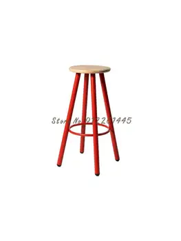 Скандинавский минималистичный барный стул модный ресторанный высокий табурет железный стульчик для кормления из массива дерева современный простой бытовой барный стул
