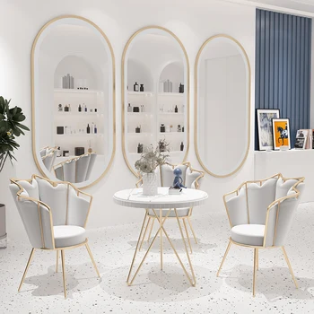 Скандинавский современный минималистичный свет, роскошный прием, встреча гостей для обсуждения, магазин чая с молоком, офис продаж, конференц-кресло
