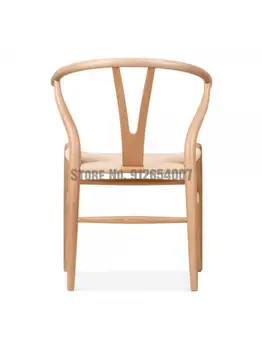 Скандинавский стул из массива дерева, обеденный стул для кафе, модный современный Y-образный стул, Новый китайский круглый стул, простой ресторанный черный стул