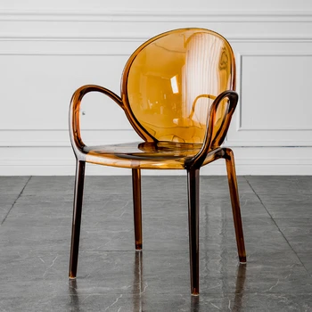 Скандинавское кресло для отдыха, Прозрачные обеденные стулья Для мебели спальни, Акриловый стул со спинкой, обеденный стул из хрусталя для отеля U