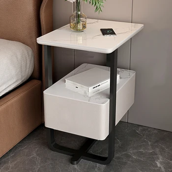 Современные прикроватные тумбочки Туалетный столик Smart Wood Прикроватный столик для спальни Стол для зарядки De Chevet Мебель для дома с