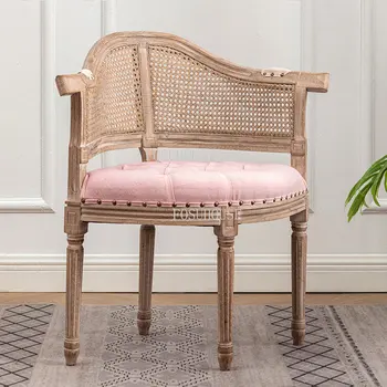 Современный обеденный стул из массива дерева для домашней кухонной мебели, обеденный стул для гостиной, обеденные стулья для отдыха со спинкой из ротанга