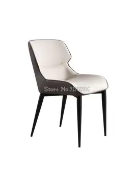 Современный простой легкий обеденный стул класса люкс, домашнее скандинавское кресло, итальянский гостиничный ресторан, креативное кожаное кресло, обеденный стол