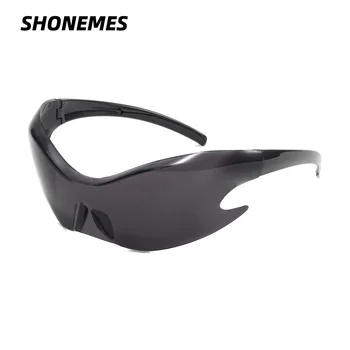 Солнцезащитные очки SHONEMES Oversize Y2K Стильный дизайн, зеркало в большой оправе, велосипедные оттенки, Солнцезащитные очки UV400 на открытом воздухе для мужчин и женщин