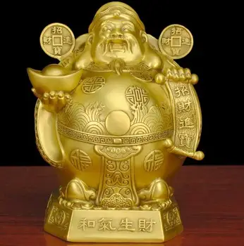 Статуя Бога Богатства и украшение латунной статуи Будды, приносящей богатство