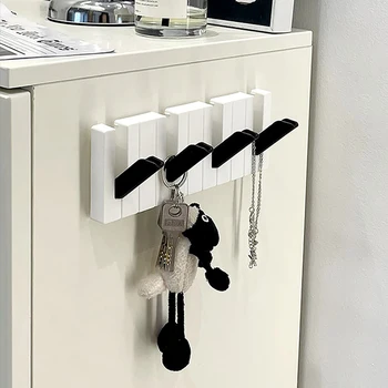 Универсальный настенный крючок для ванной комнаты, вешалка для одежды, органайзер для ключей в стиле пианино, крючок для многоцелевого хранения полотенец