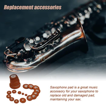 Упаковка из 25 накладок для саксофона, альта, многоразмерных кожаных музыкальных инструментов для саксофона, сменных подушек, запчастей, принадлежностей для инструментов.