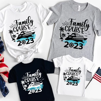 Футболка для семейного круиза 2023, новые футболки для семейного отдыха, летняя подходящая семейная одежда для папы и сына, мамы и дочки, семейный образ