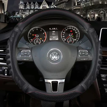 Чехол Рулевого Колеса Автомобиля Из Искусственной Кожи 38 см Для VW Sharan Passat Caddy Touran Tiguan Golf 7 Polo JATTA Teramont Atlas T-Roc T-Cross
